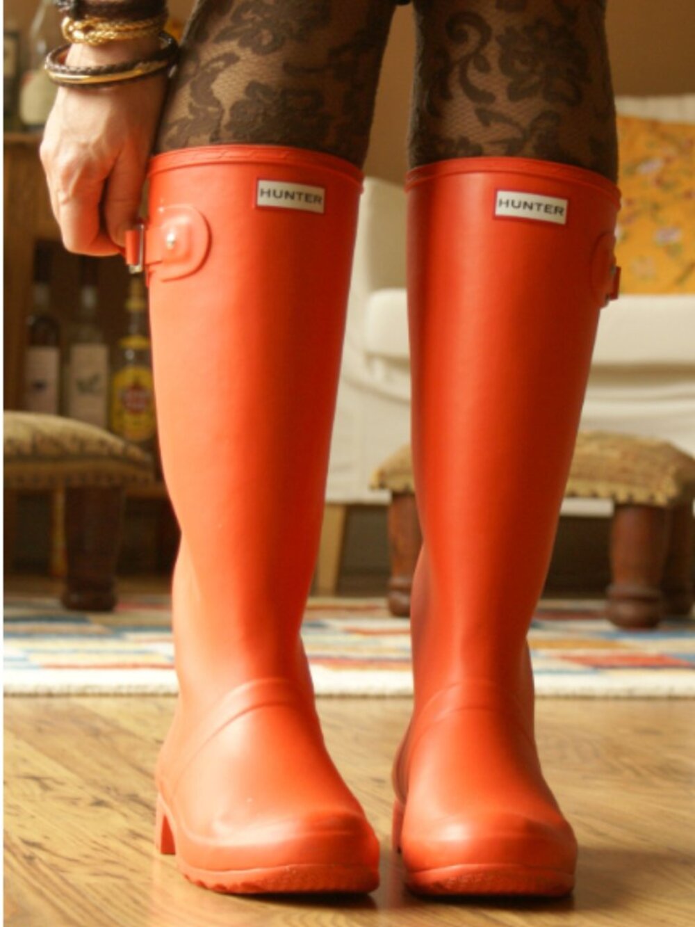 Hunter Original Tall Orange Rain Boots Women’s 7 EU 38